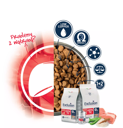 Mokra karma dla psa Hepatic dorosłe psy wieprzowina ryż i groszek 400g 2