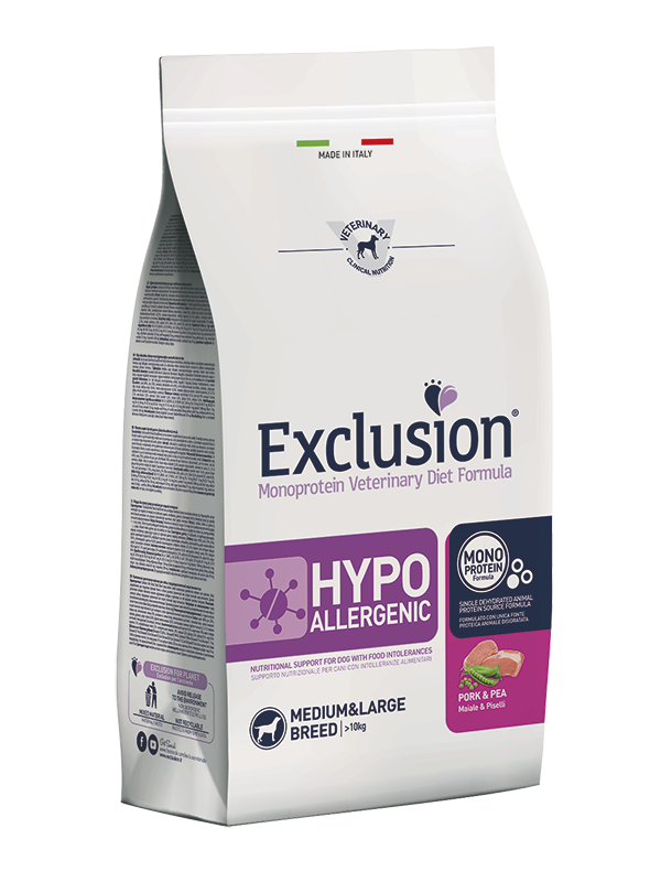 Karma dla psa Exclusion Hypoallergenic średnie/duże rasy wieprzowina i groszek 2kg 1