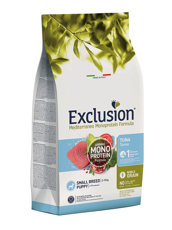 Karma dla szczeniaka Exclusion Mediterraneo Formula małe rasy psów tuńczyk 500g 1
