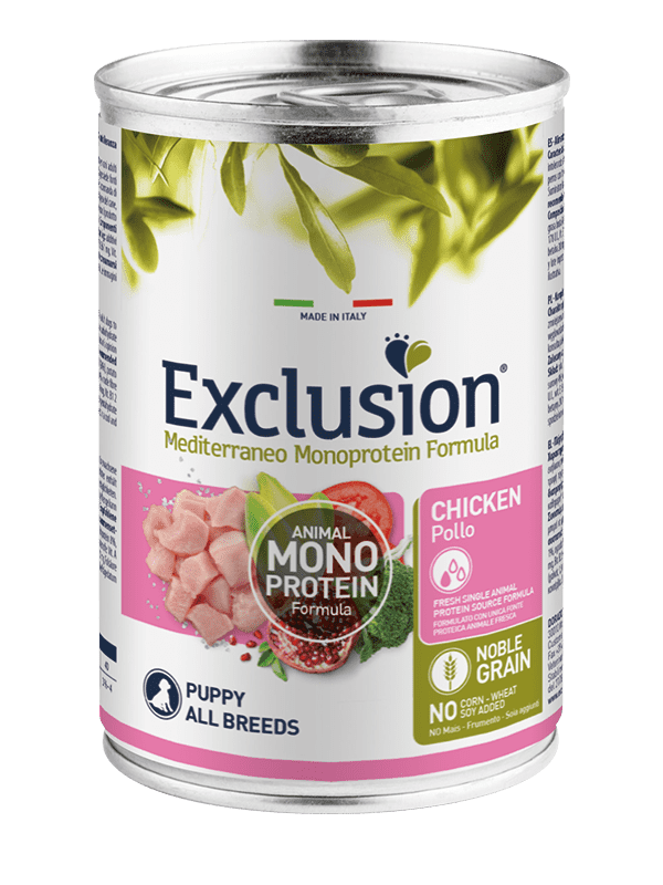 Mokra karma dla szczeniaka Exclusion Mediterraneo kurczak 400g 1