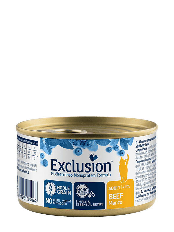 Mokra karma dla kota Exclusion Mediterraneo dorosłe koty wołowina 85g 1