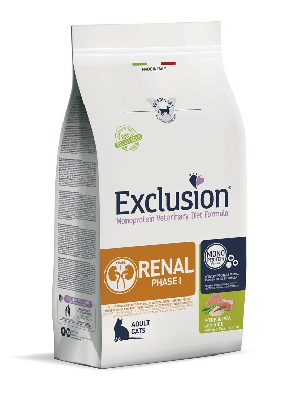 Karma dla kota Exclusion Renal Faza I - Wieprzowina & Groch i Ryż 1,5 kg 1
