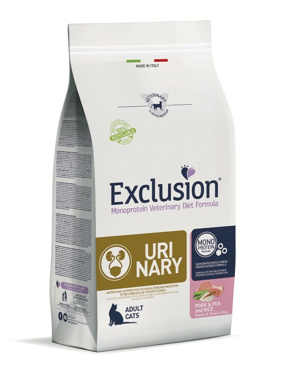 Karma dla kota Exclusion Urinary - Wieprzowina & Groch i Ryż 1,5 kg 1