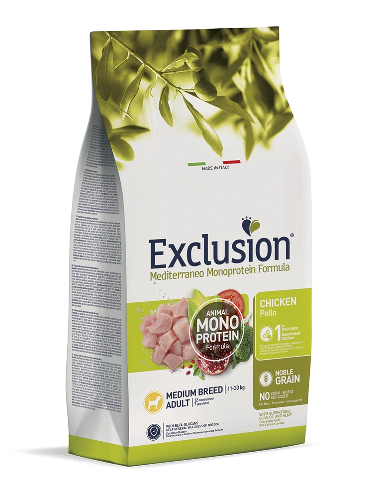 Karma dla psa Exclusion Mediterraneo średnie rasy kurczak 3kg 1