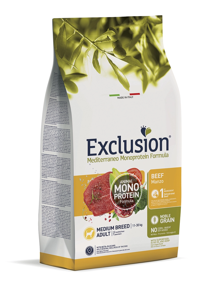 Karma dla psa Exclusion Mediterraneo średnie rasy wołowina 3kg 1