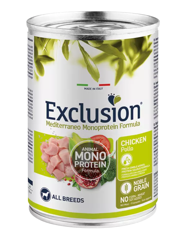 Mokra karma dla psa Exclusion Mediterraneo dorosłe psy kurczak 400g 1