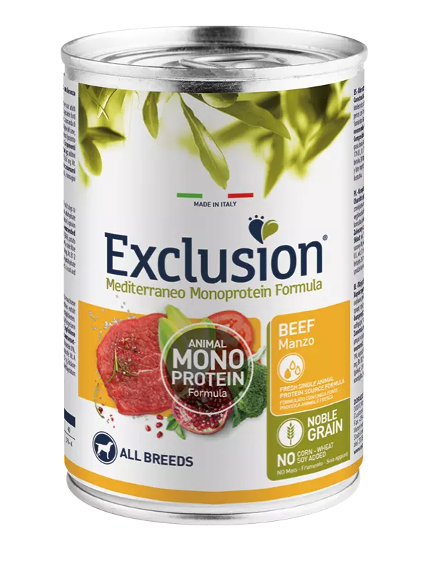 Mokra karma dla psa Exclusion Mediterraneo dorosłe psy wołowina 400g 1