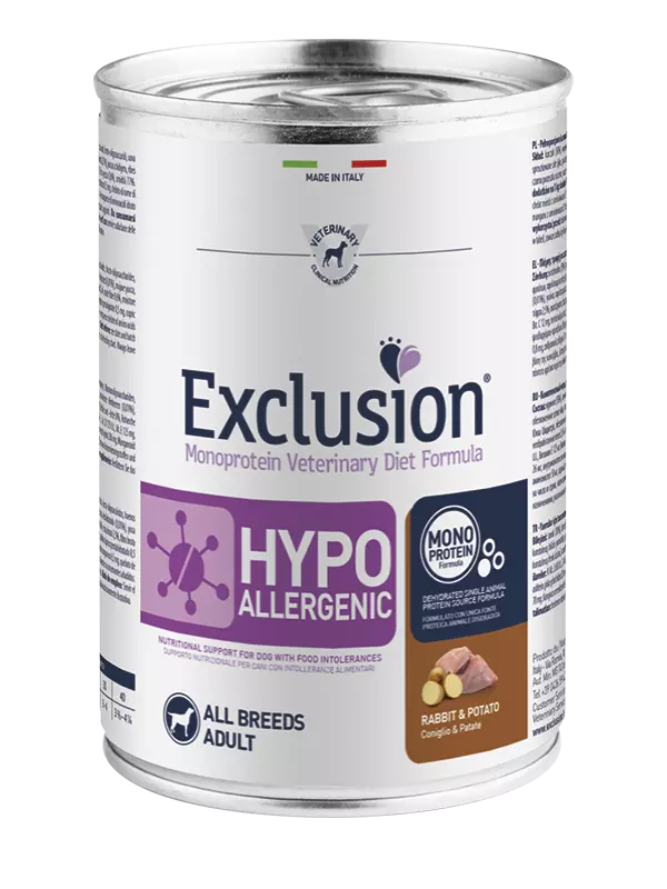 Mokra karma dla psa Exclusion Hypoallergenic dorosłe psy królik i ziemniaki 400g 1