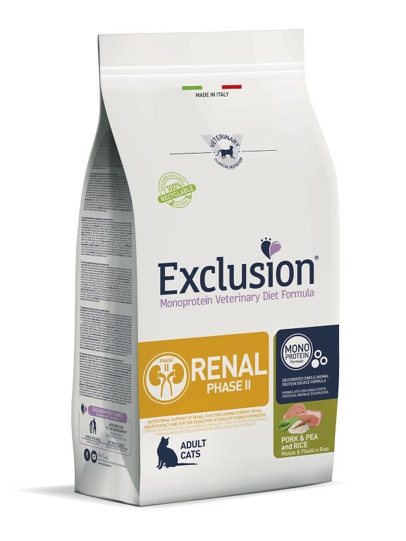 Karma dla kota Exclusion Renal Faza II - Wieprzowina & Groch i Ryż 300g 1