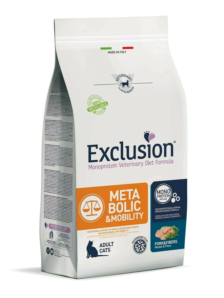 Karma Exclusion Metabolic&Mobility dla kotów wieprzowina i błonnik 1,5kg 1