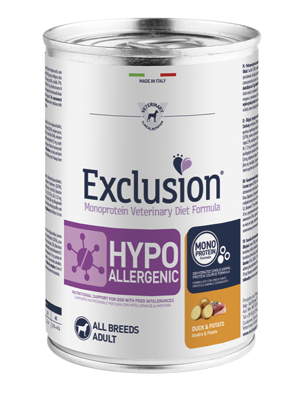 Mokra karma dla psa Exclusion Hypoallergenic dorosłe psy kaczka i ziemniaki 400g 1