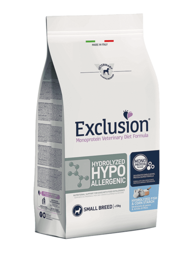 Karma dla psa Exclusion Hydrolyzed Hypoallergenic małe rasy ryba i skrobia kukrydziana 2kg 1