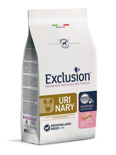 Karma dla psa Exclusion Urinary średnie/duże rasy wieprzowina, sorgo i ryż 2kg 1