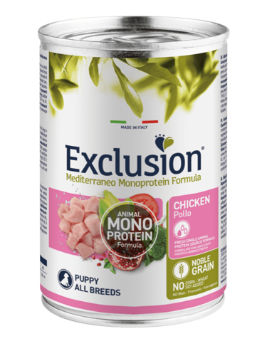 Mokra karma dla szczeniaka Exclusion Mediterraneo kurczak 400g 1