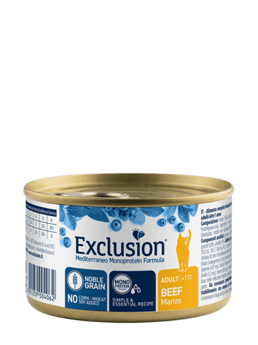 Mokra karma dla kota Exclusion Mediterraneo dorosłe koty wołowina 85g 1