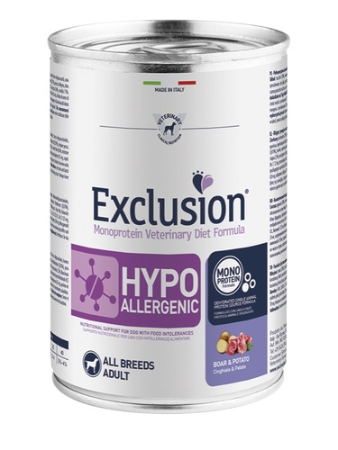 Mokra karma dla psa Exclusion Hypoallergenic dorosłe psy dzik i ziemniaki 400g 1