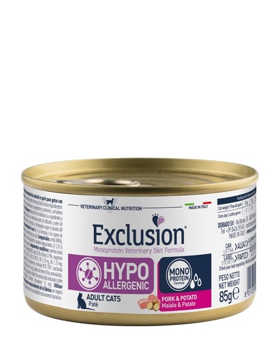 Mokra karma dla kota Exclusion Hypoallergenic wieprzowina i ziemniaki 85g 1