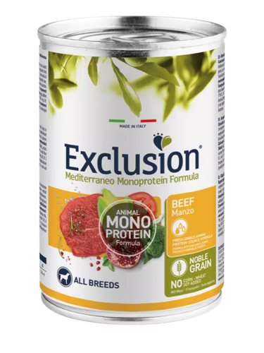 Mokra karma dla psa Exclusion Mediterraneo dorosłe psy wołowina 400g 1