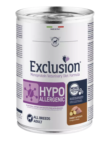 Mokra karma dla psa Exclusion Hypoallergenic dorosłe psy królik i ziemniaki 400g 1